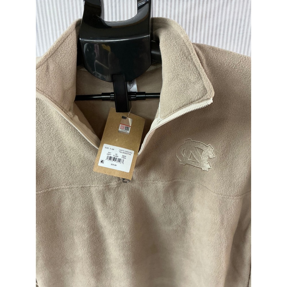 Rivalry Threads Kids North Carolina Tar Heels Fleece Quarter Zip Pullover Tan S - Picture 4 of 4